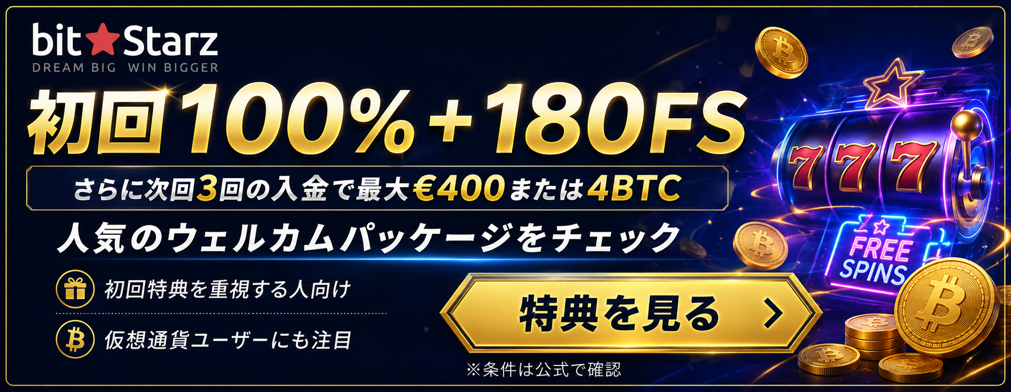 BitStarzのウェルカムボーナスバナー